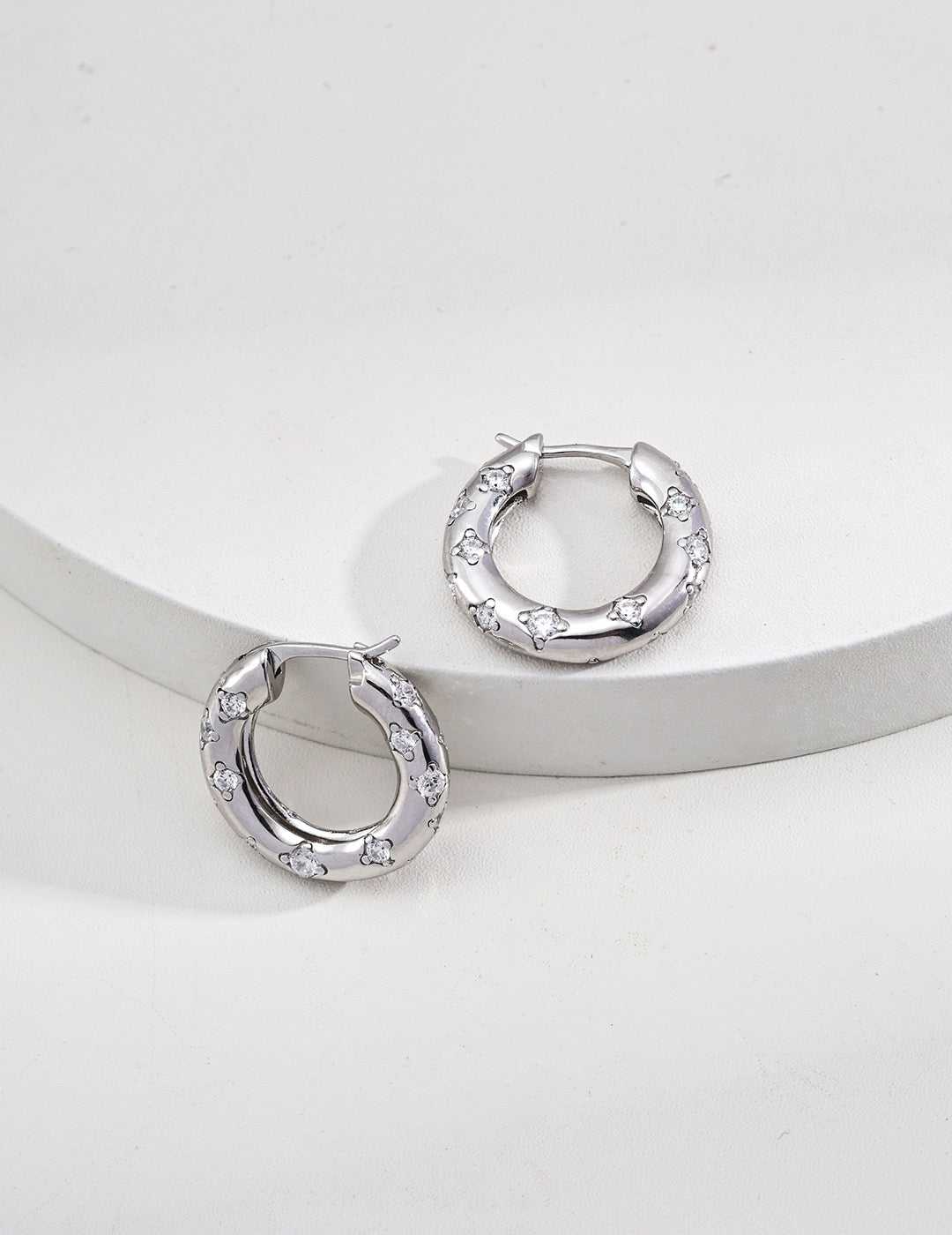 Sterling Silver Zircon Earrings