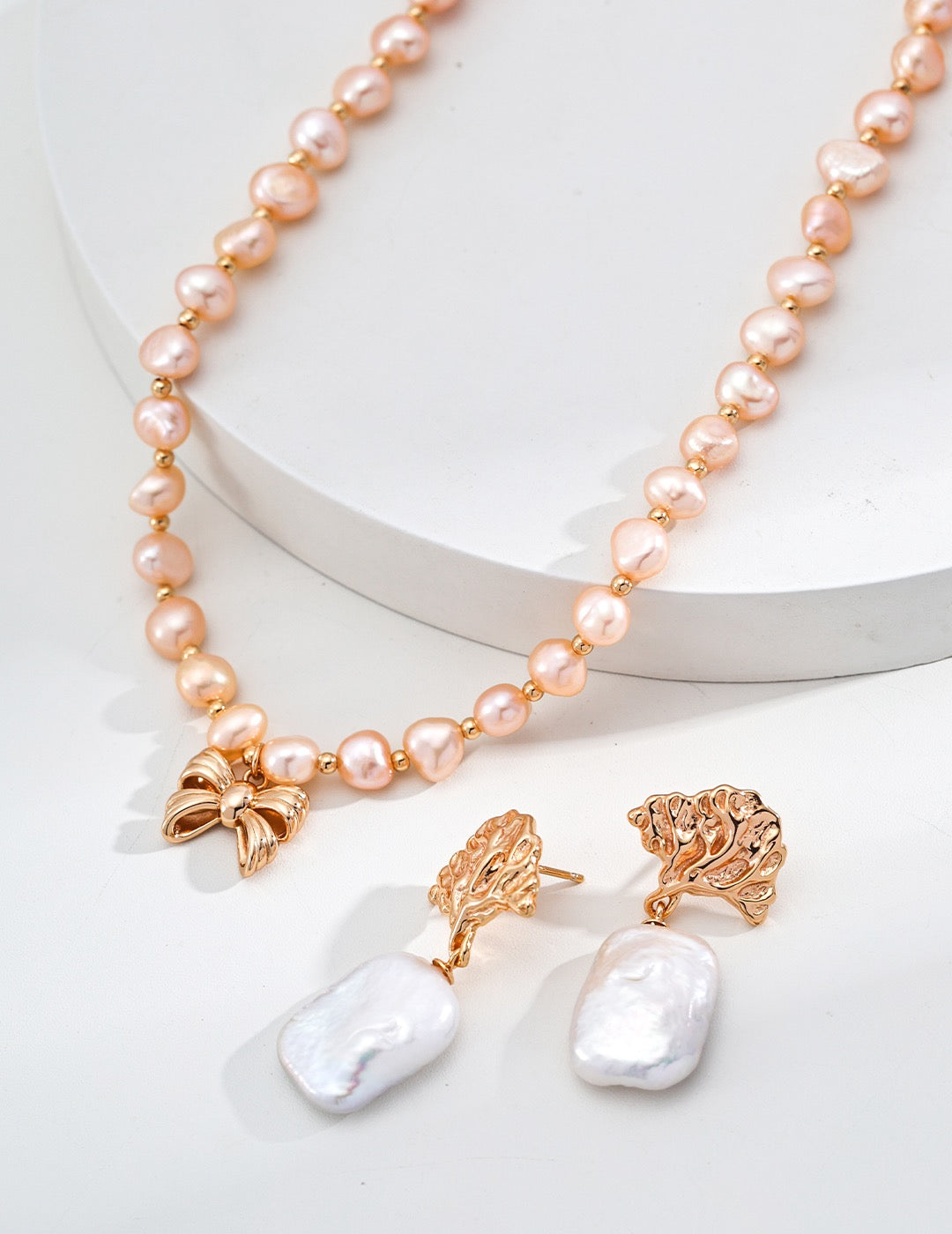 Vintage Gold S925 Silver Natural Pearl Necklace
