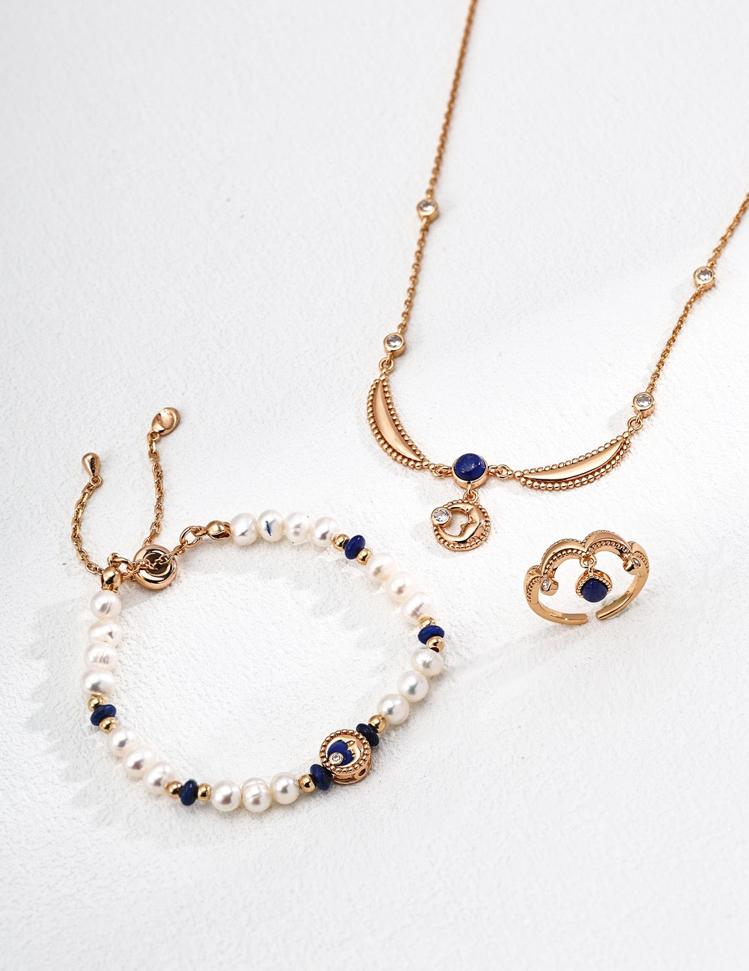 Vintage Sterling Silver Pearl & Lapis Lazuli Bracelet