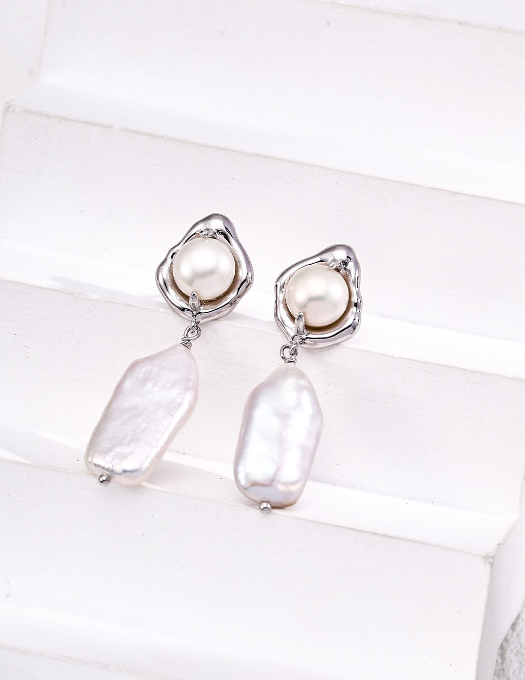 Natural Pearl Sterling Silver Earrings