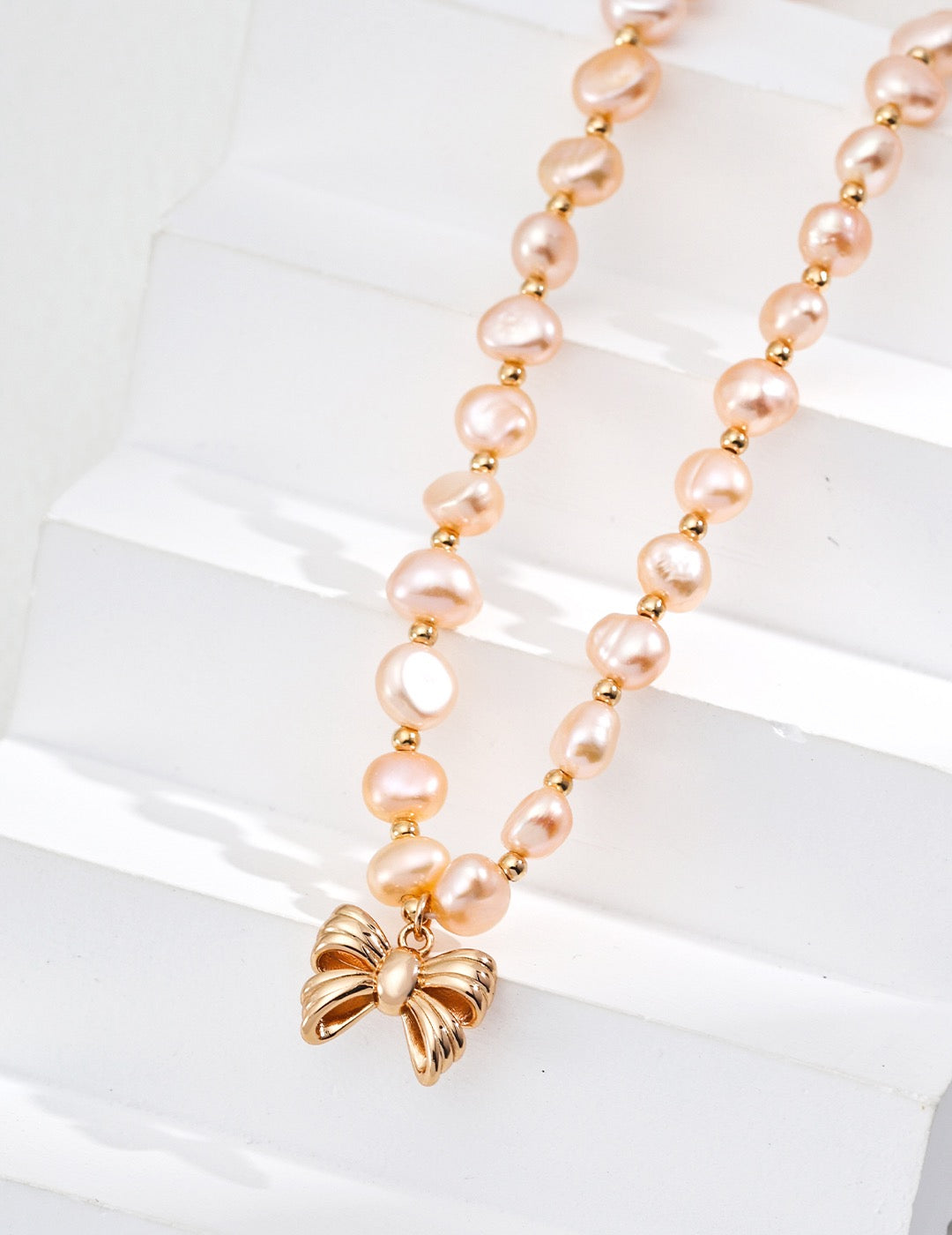 Vintage Gold S925 Silver Natural Pearl Necklace