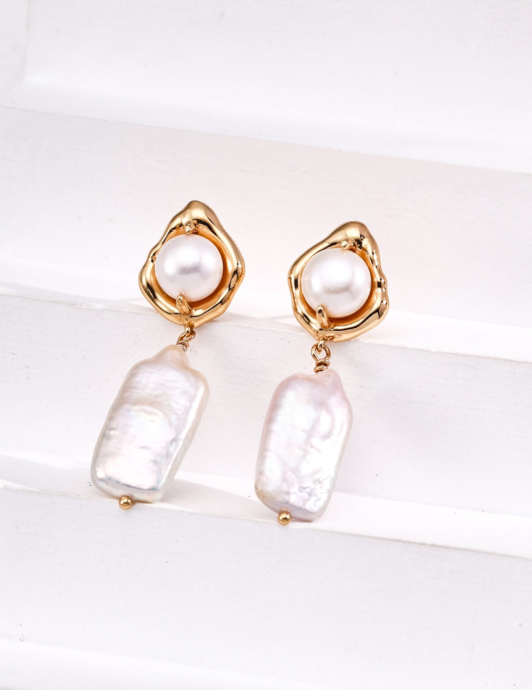 Natural Pearl Sterling Silver Earrings