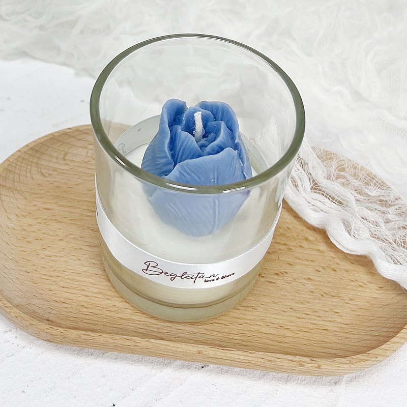 The Tulip Scented Container Candle - Mist Blue