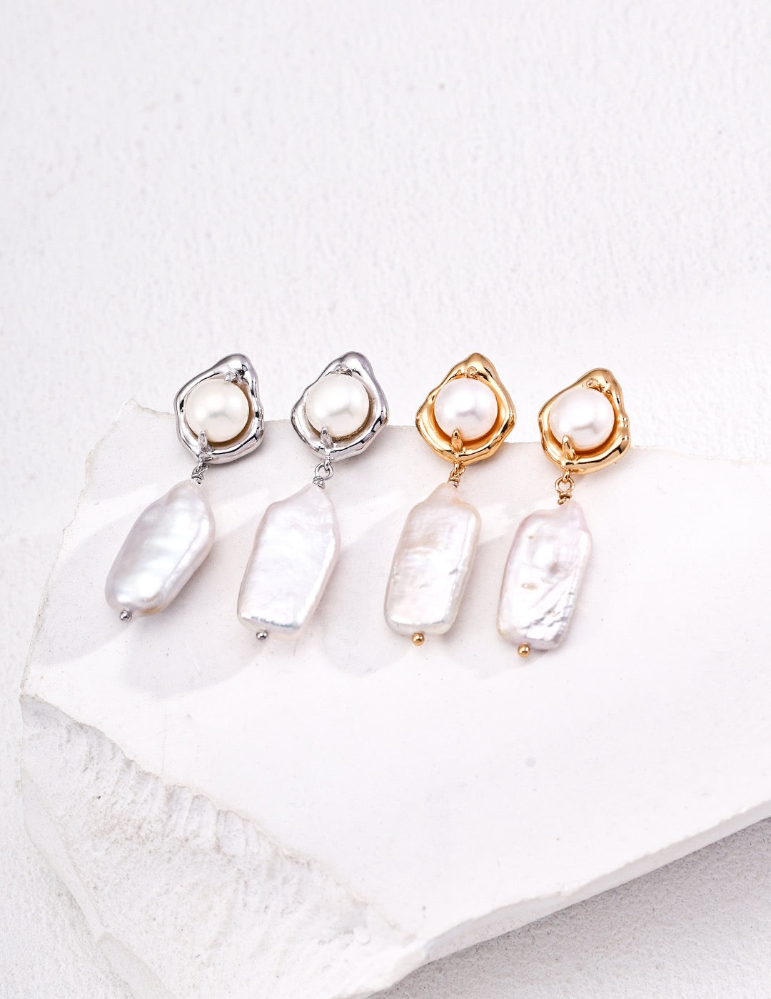 Natural Pearl Sterling Silver Earrings
