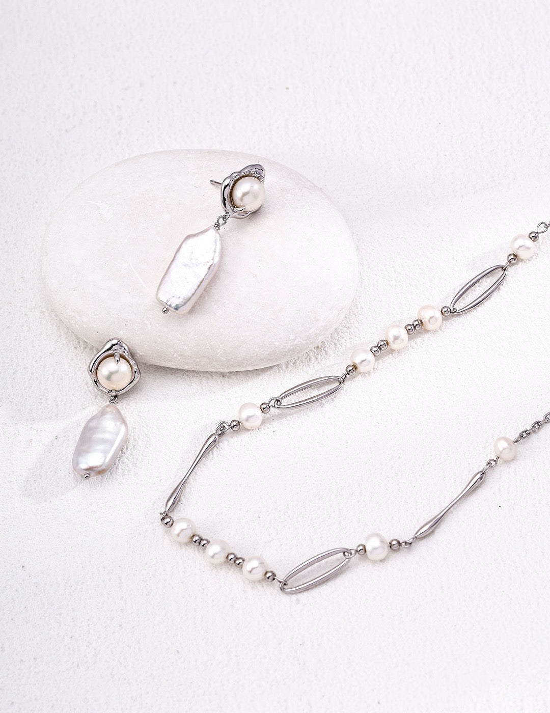 Natural Pearl Sterling Silver Earrings