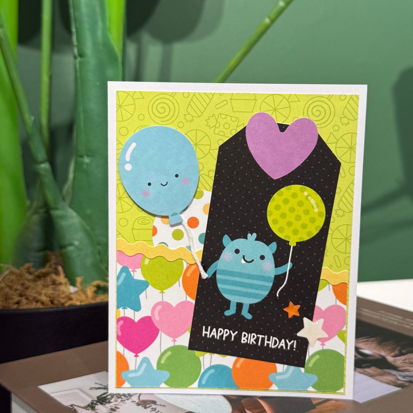 【手作心意卡】豆豉眼小怪獸系列生日卡- Happy birthday