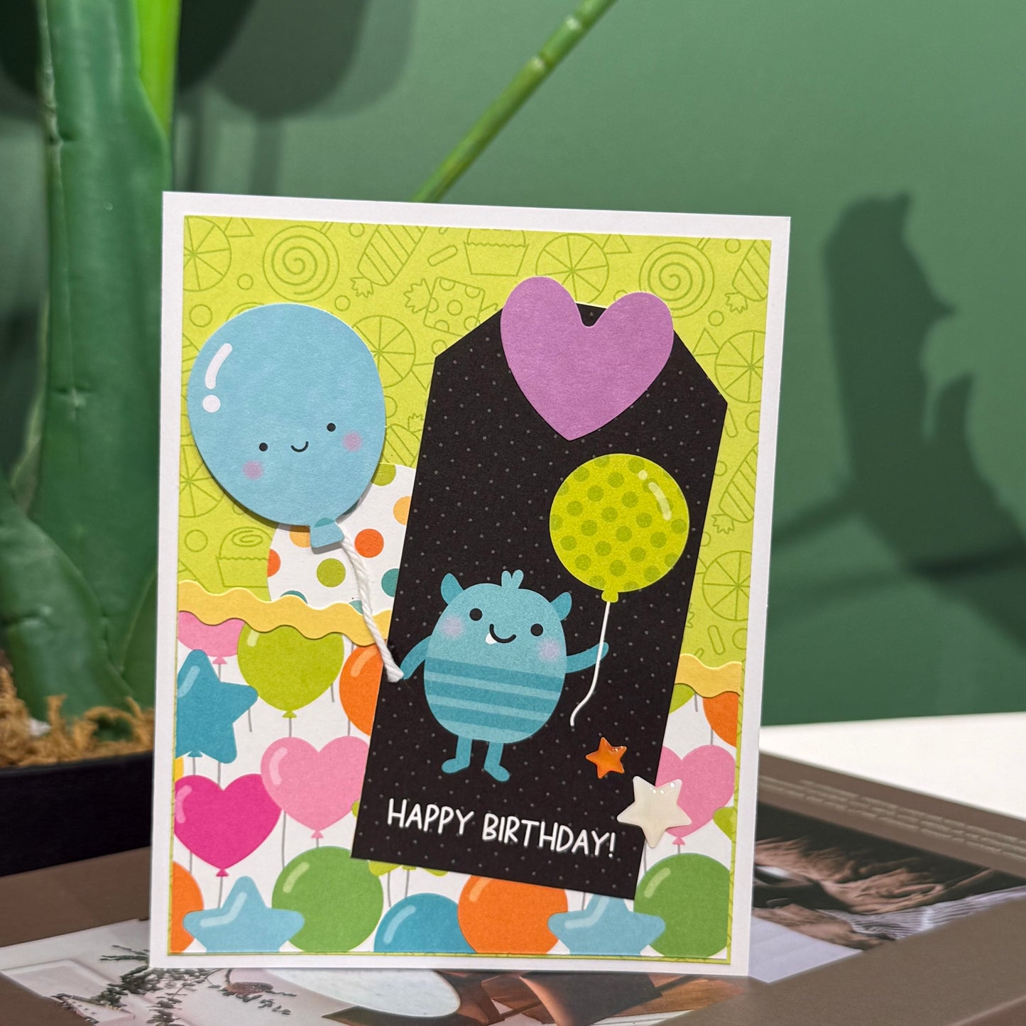 【手作心意卡】豆豉眼小怪獸系列生日卡- Happy birthday