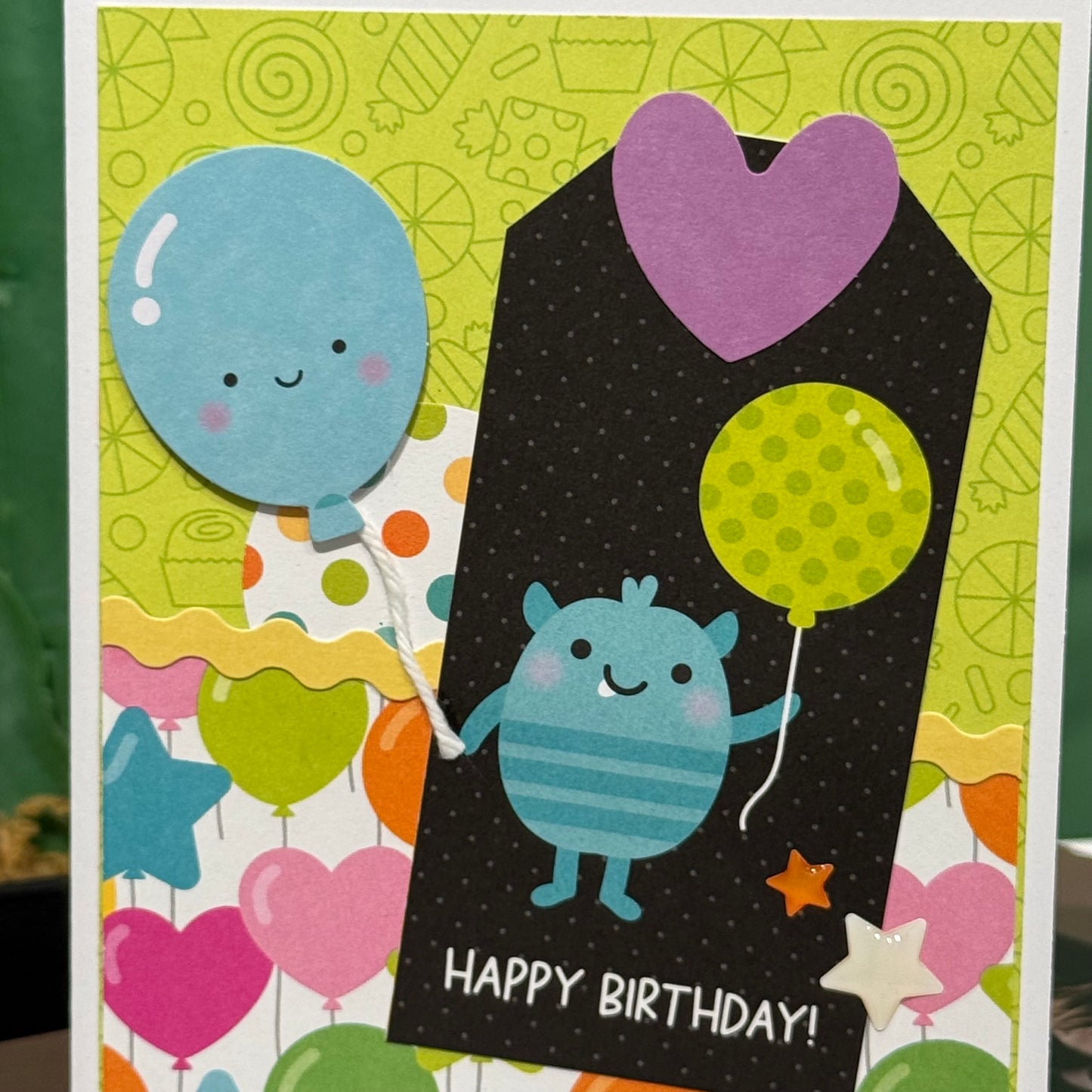 【手作心意卡】豆豉眼小怪獸系列生日卡- Happy birthday