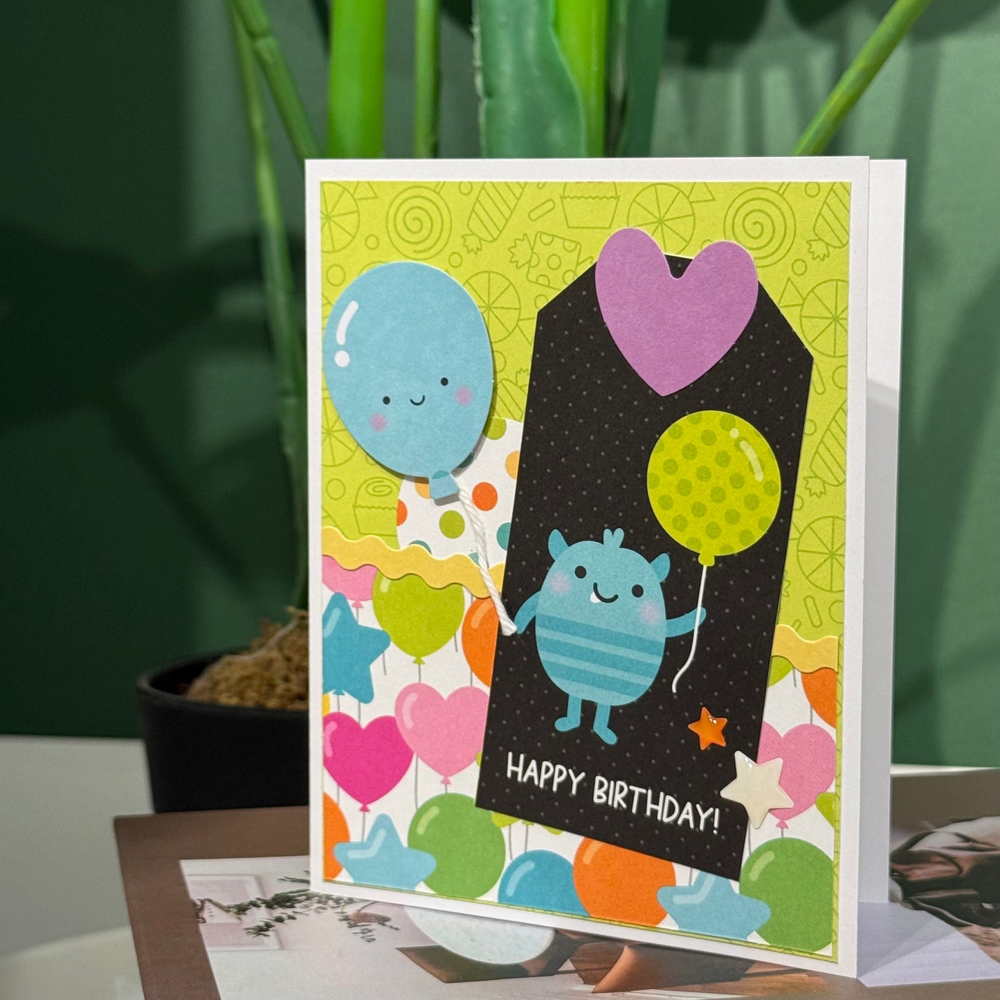 【手作心意卡】豆豉眼小怪獸系列生日卡- Happy birthday