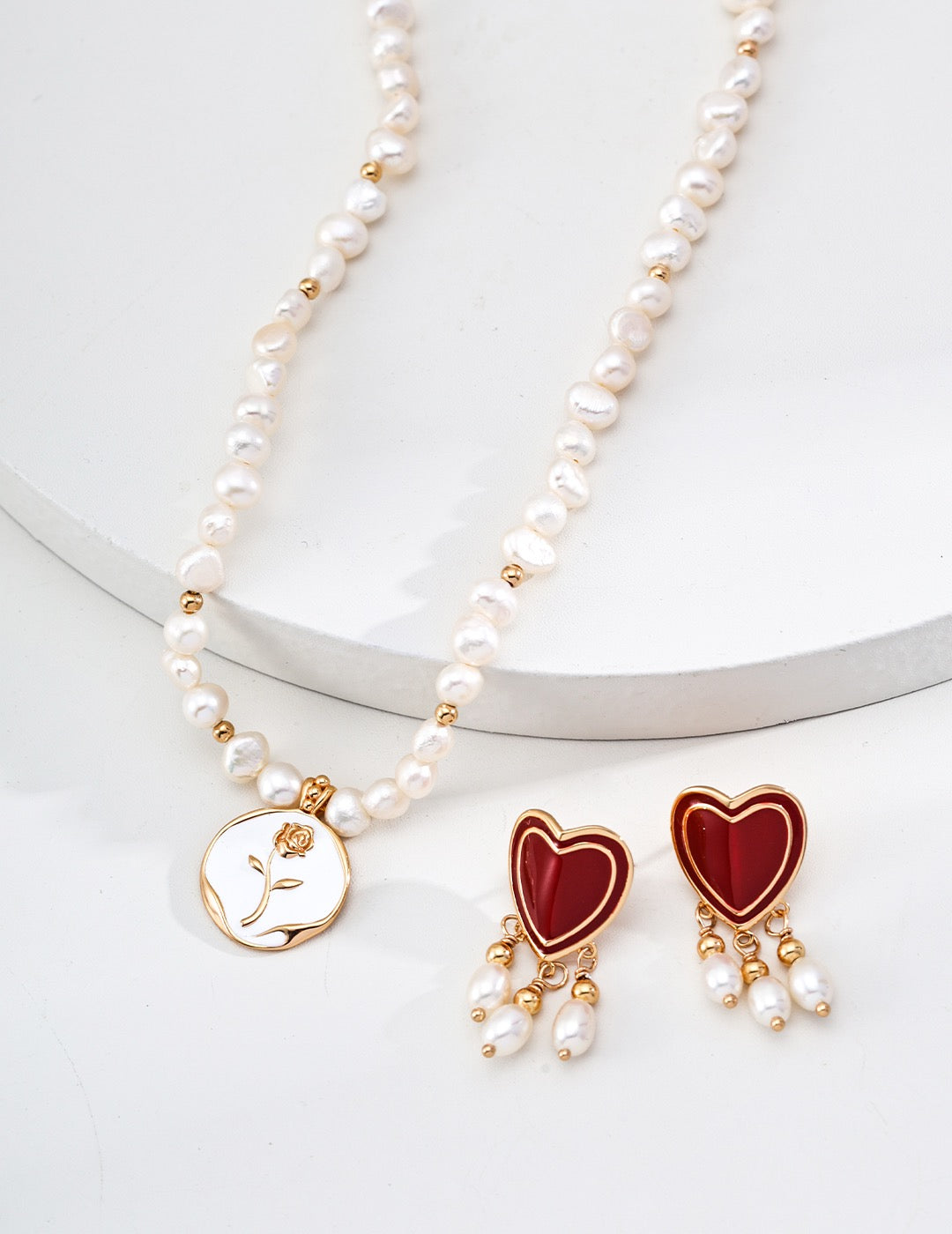 Fashion Heart Shaped Red Drip Glaze Sterling Silver Earrings