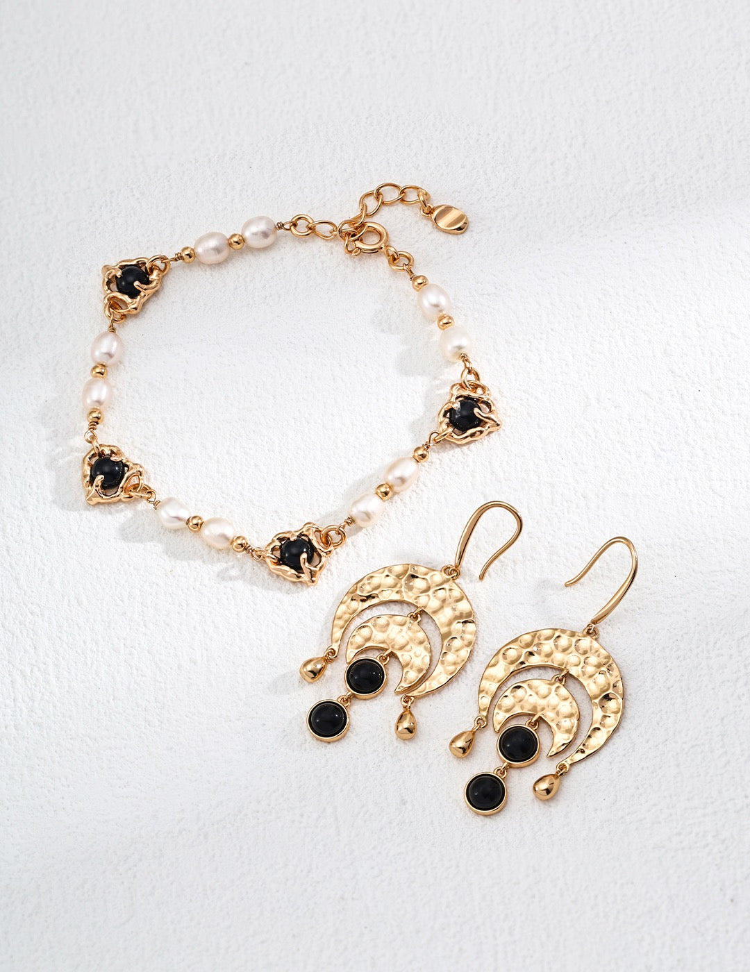 Sterling Silver Black Onyx Agate Earrings