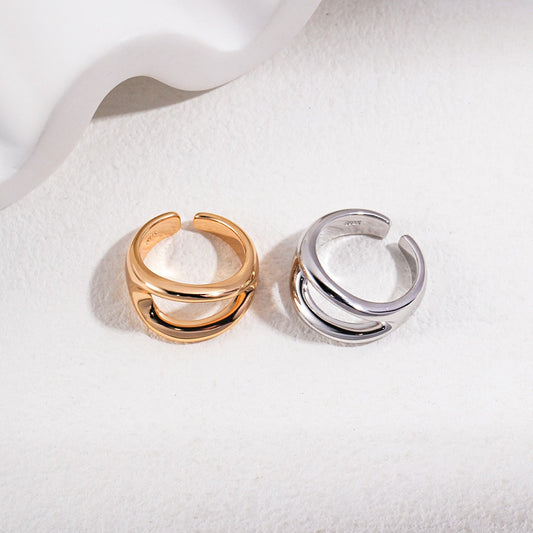 Lava Series - Adjustable Silver Ring