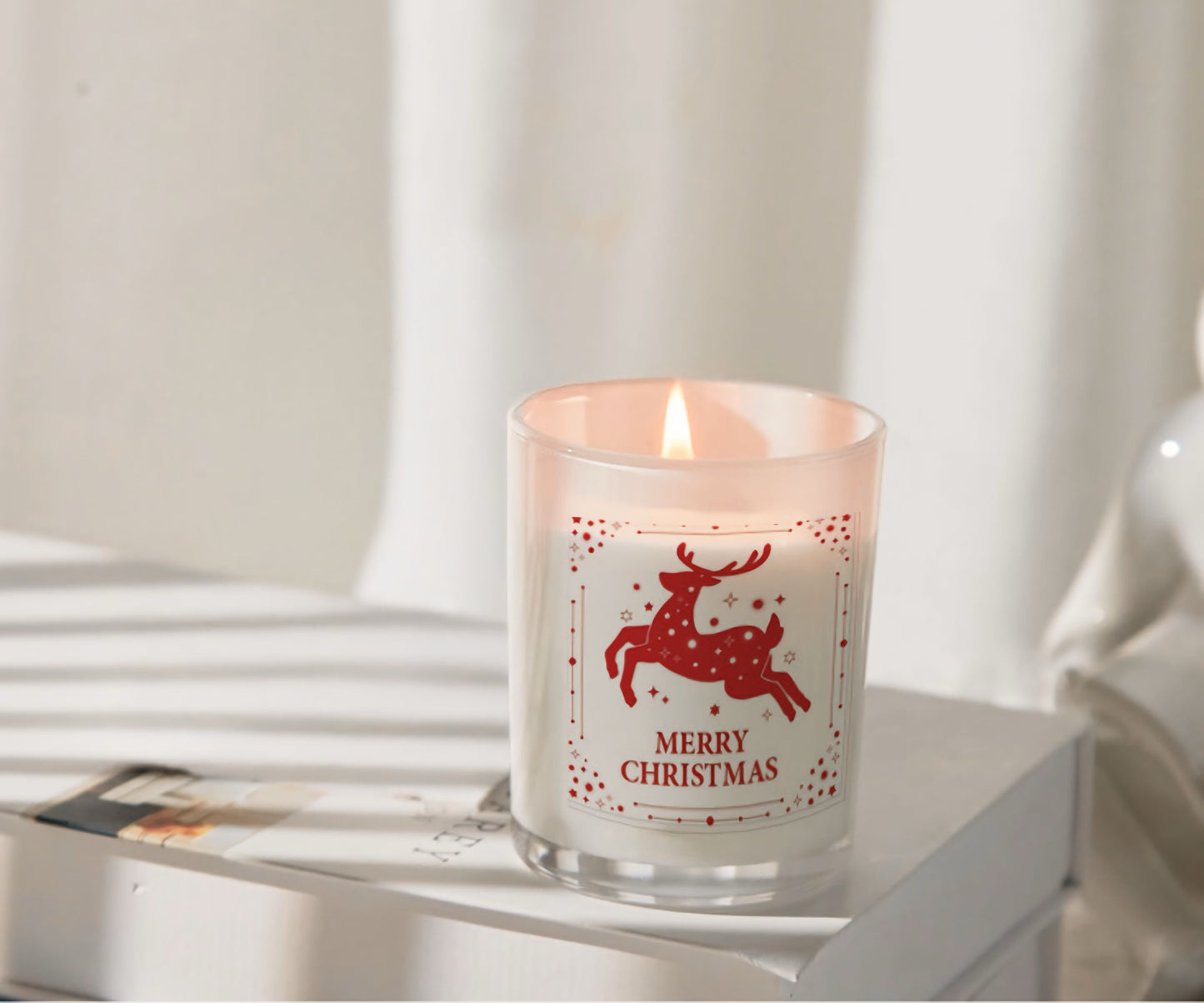 Christmas Scented Jar Candle w/ Wooden Lid