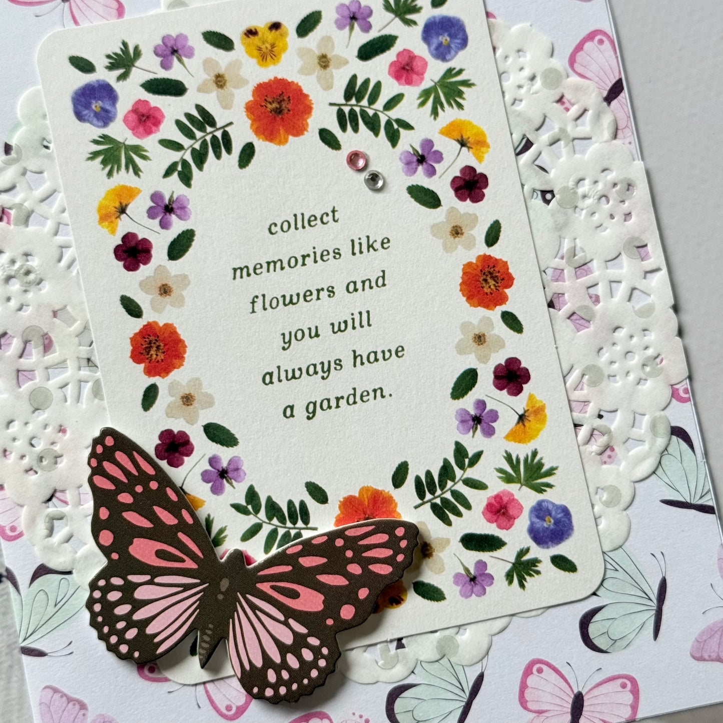 【手作心意卡】月光魔法系列萬用卡 - Collect memories like flowers and you will always have a garden