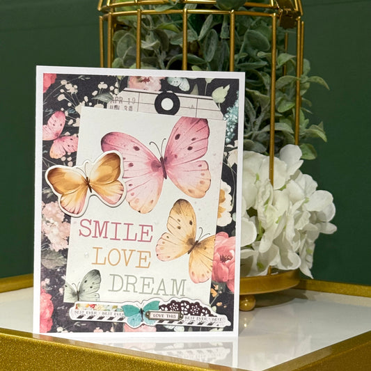 【手作心意卡】復古系列情人節心意卡 - Smile, love, dream