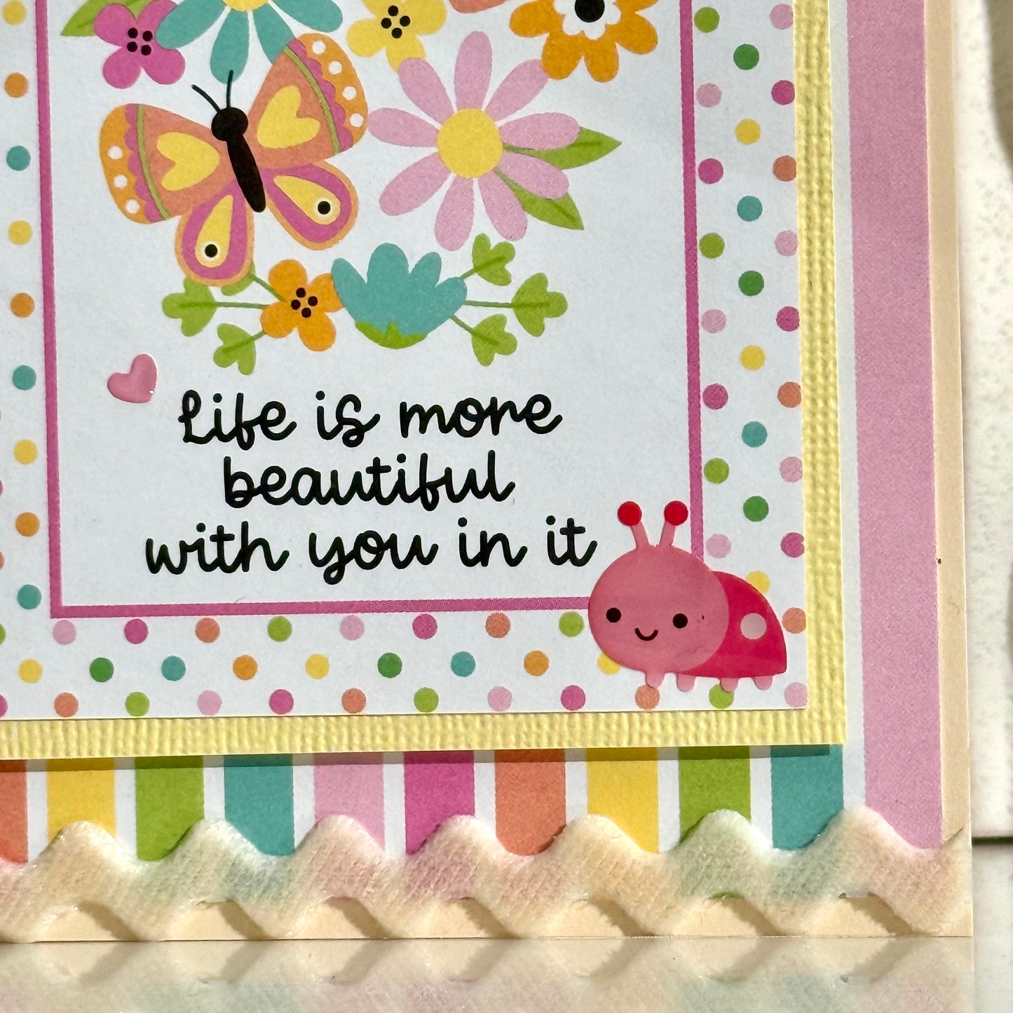 【手作心意卡】蝴蝶之吻系列萬用卡 - Life is more beautiful with you in it