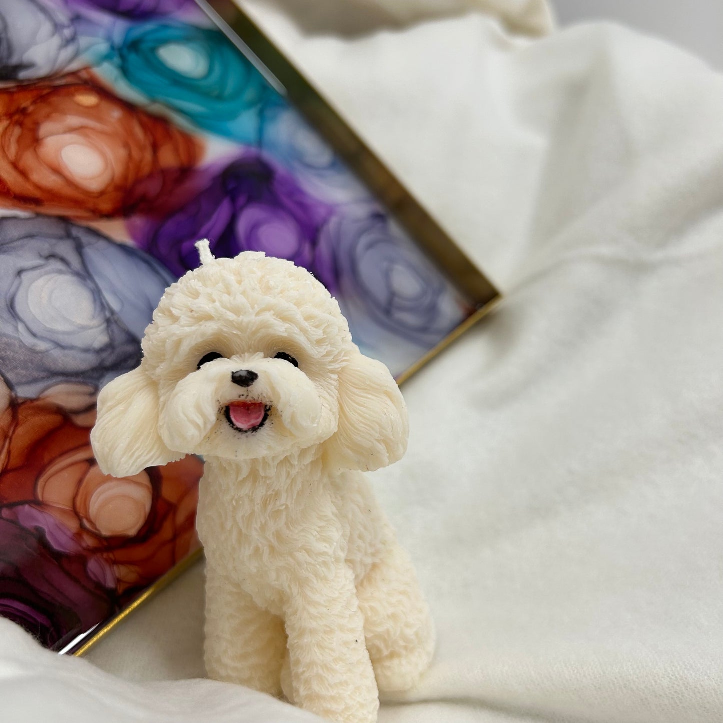 Fluffy Poodle Candle