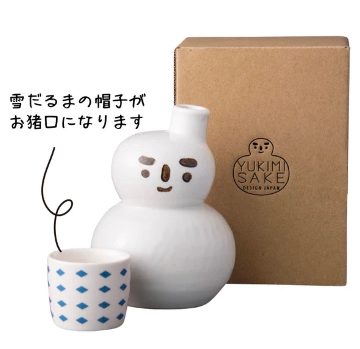 【日本清酒杯套裝】日本製可愛雪人造型陶瓷清酒杯清酒壺套裝