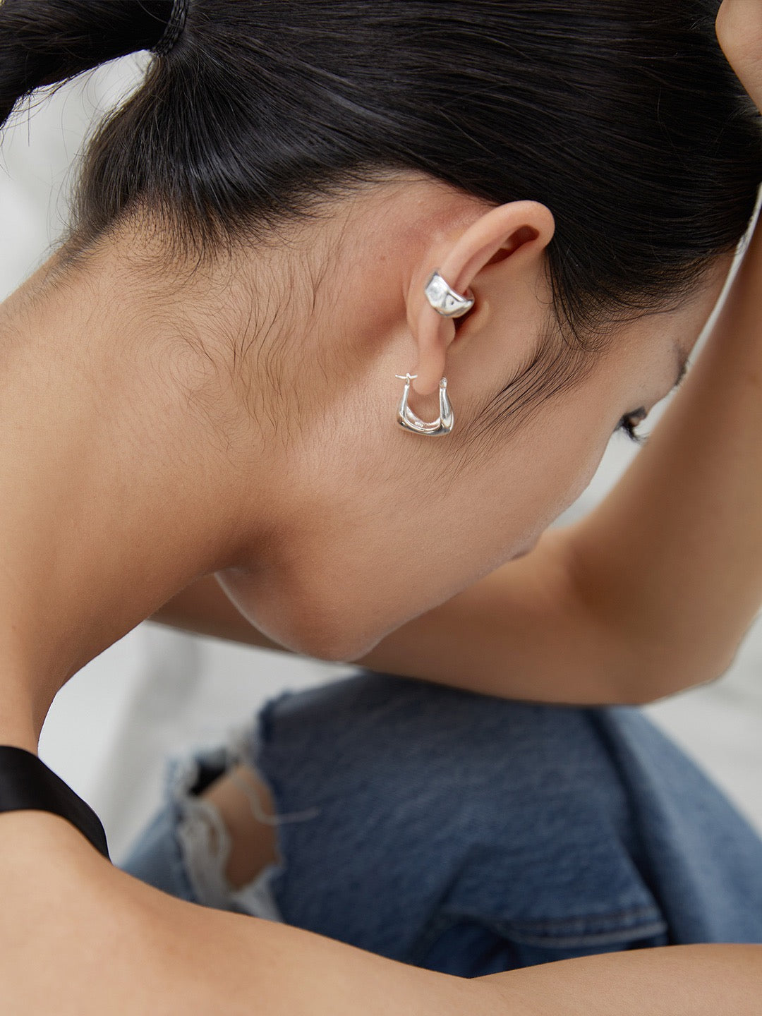 Lava Series - Plain Silver Earrings