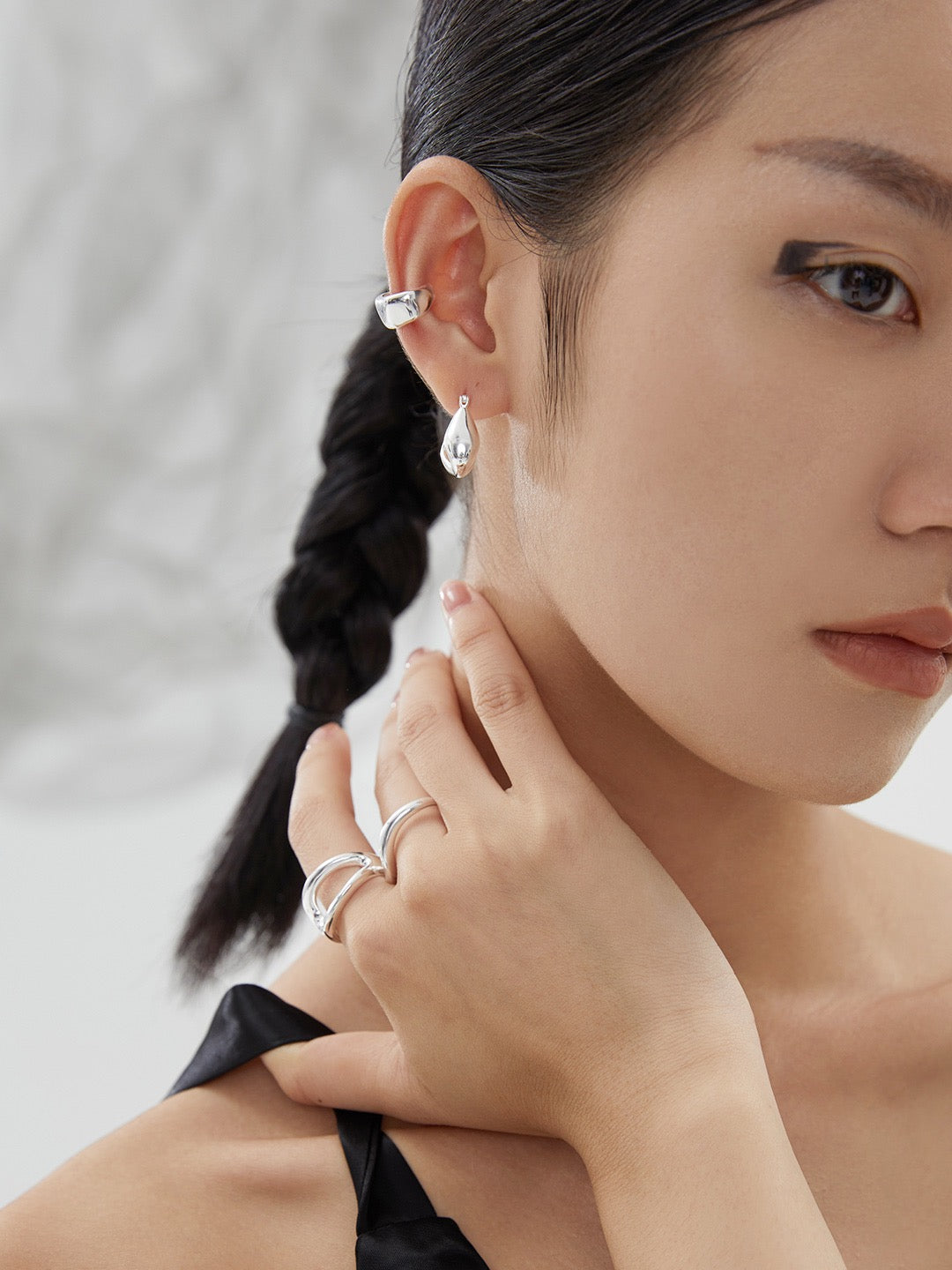 Lava Series - Plain Silver Earrings