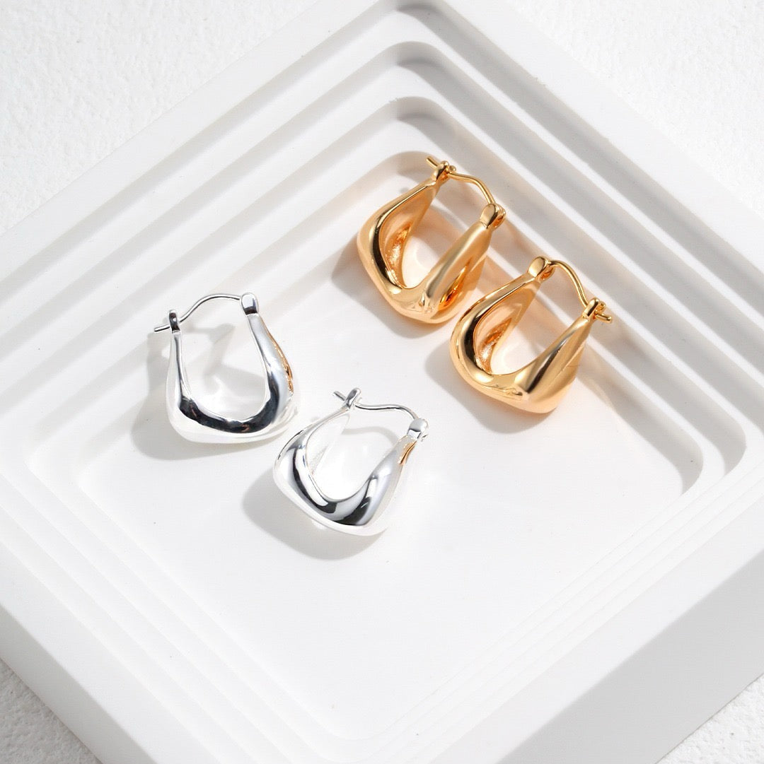 Lava Series - Plain Silver Earrings