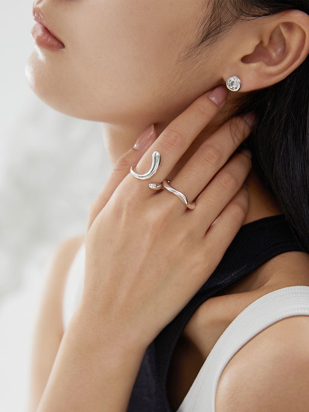 Lava Series - Plain Silver Ear pins