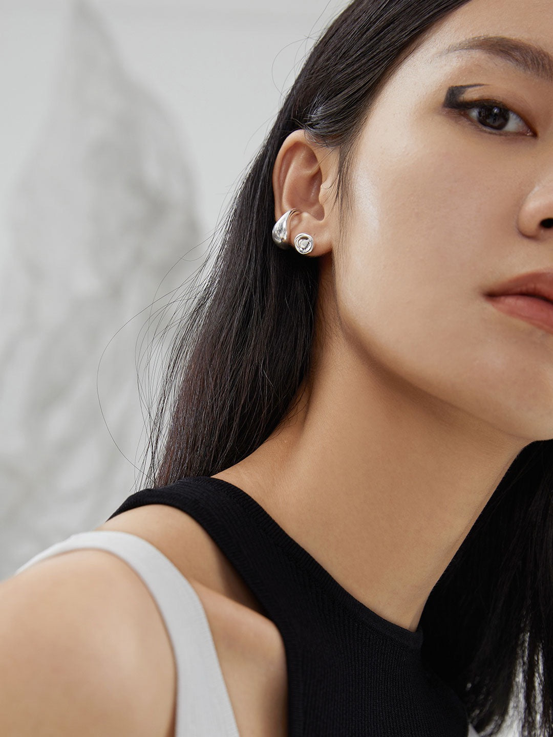 Lava Series - Plain Silver Ear pins