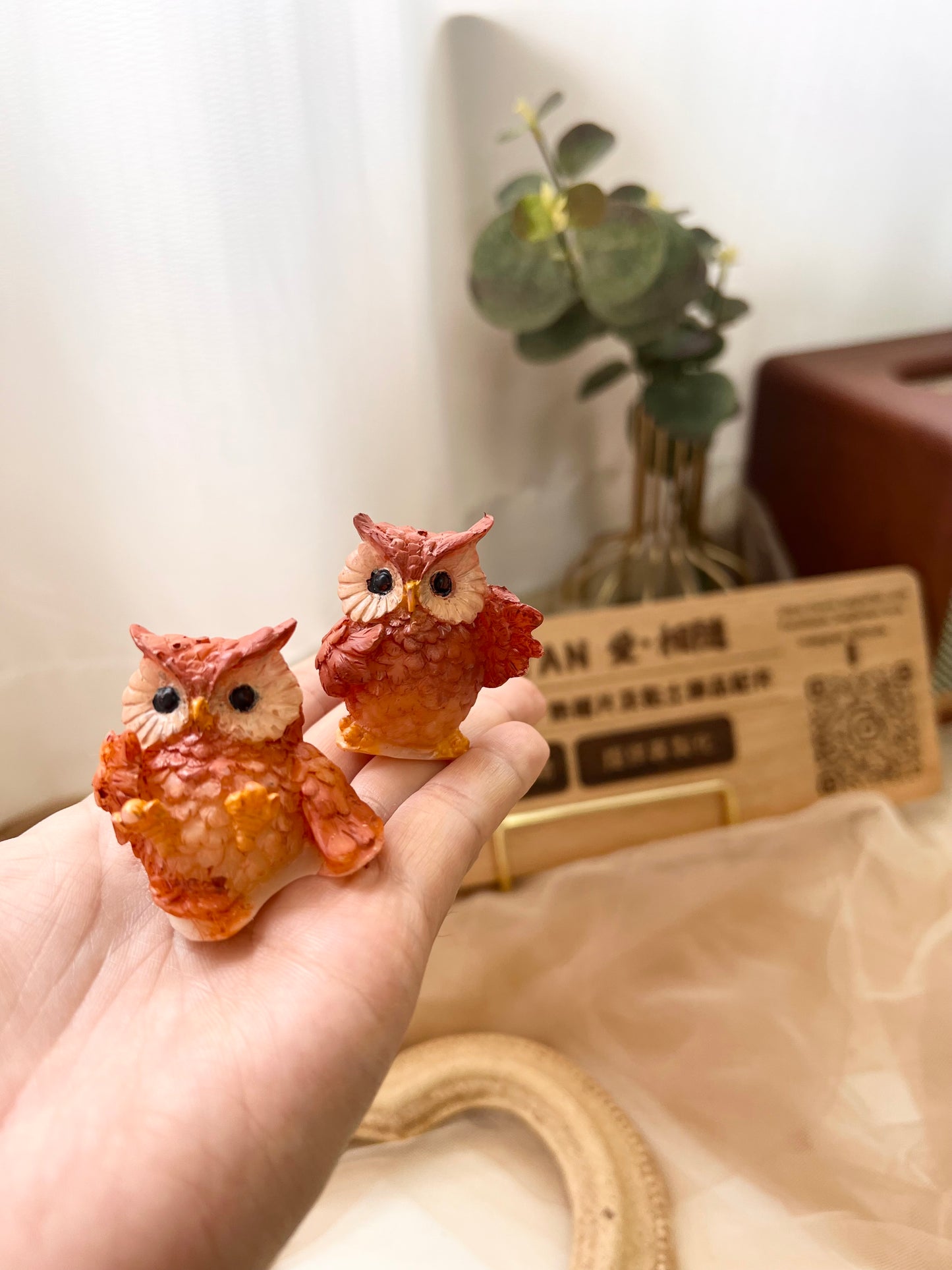 Mini Owl Wax Scented Candle - Pair