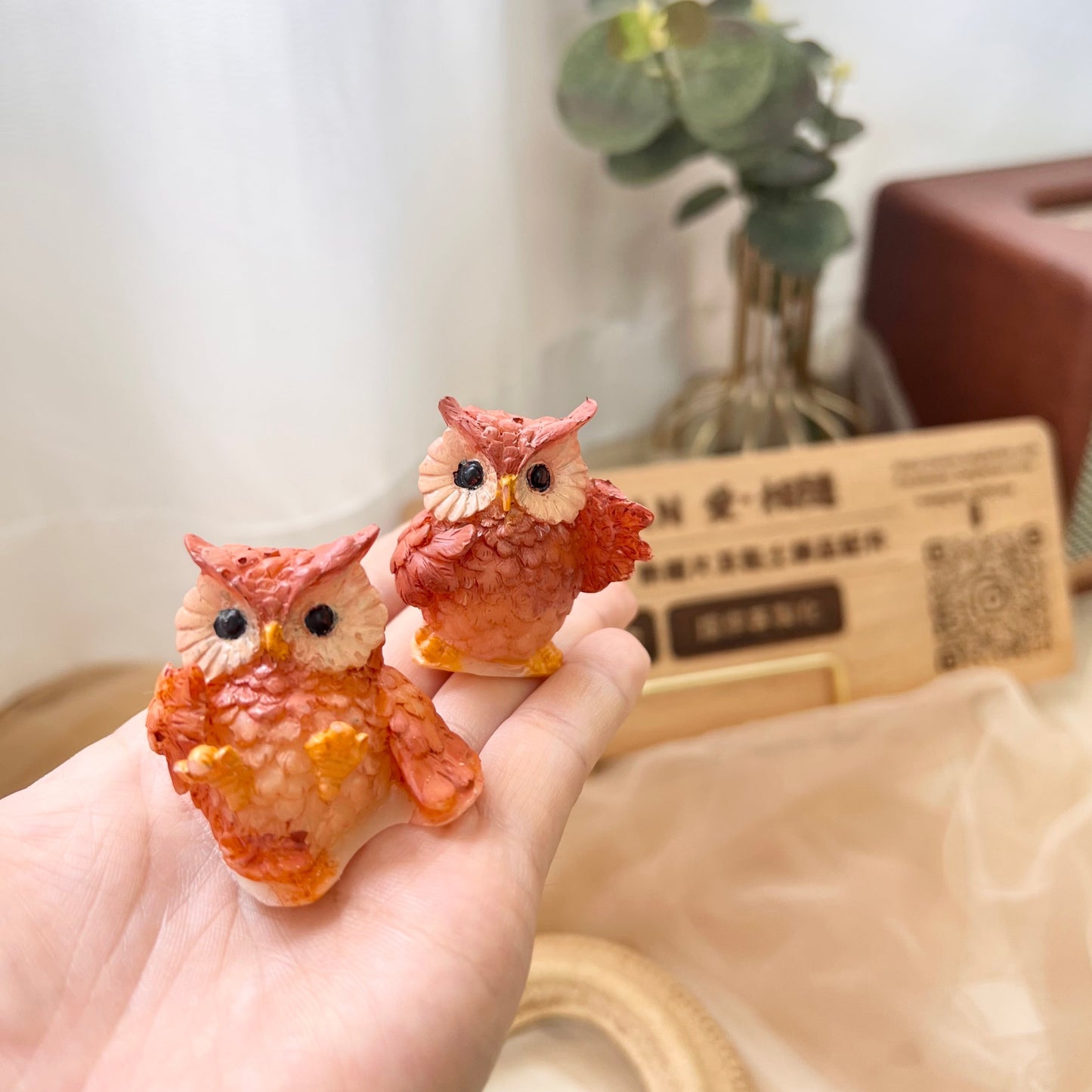 Mini Owl Wax Scented Candle - Pair