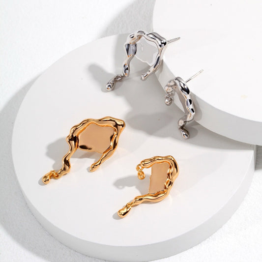 Mirror Series - Asymmetric Sterling Silver Earrings