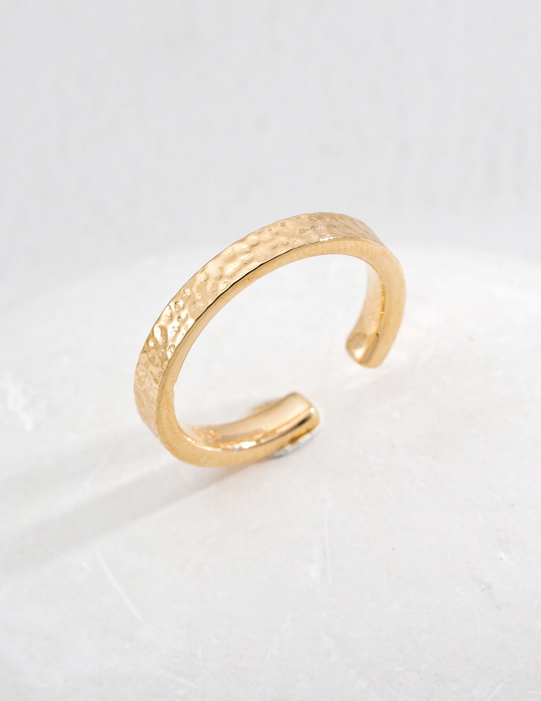Minimalist Hammer Marked S925 Silver Ring