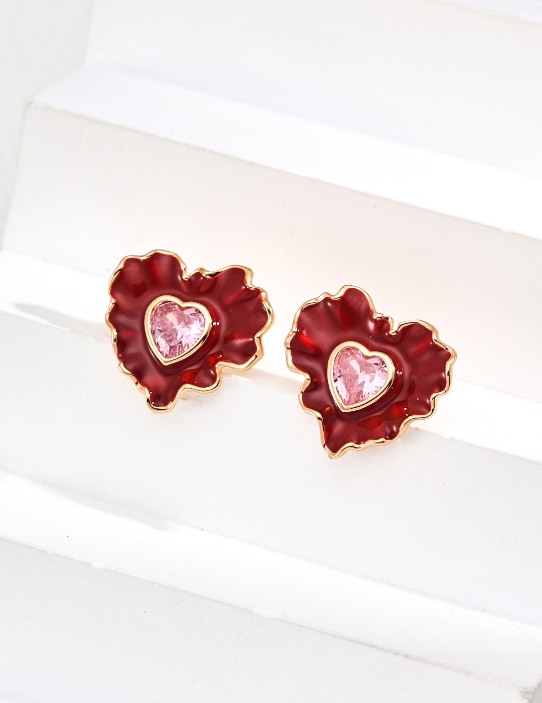 Drip Glaze with Zirocn S925 Silver earrings