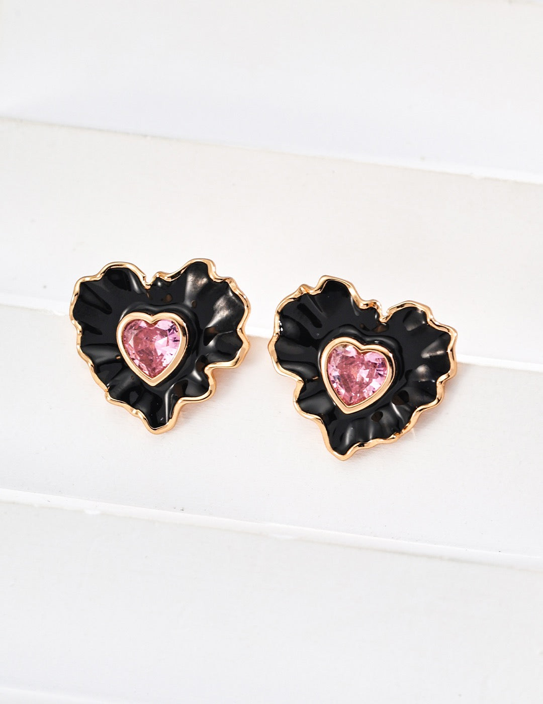 Drip Glaze with Zirocn S925 Silver earrings