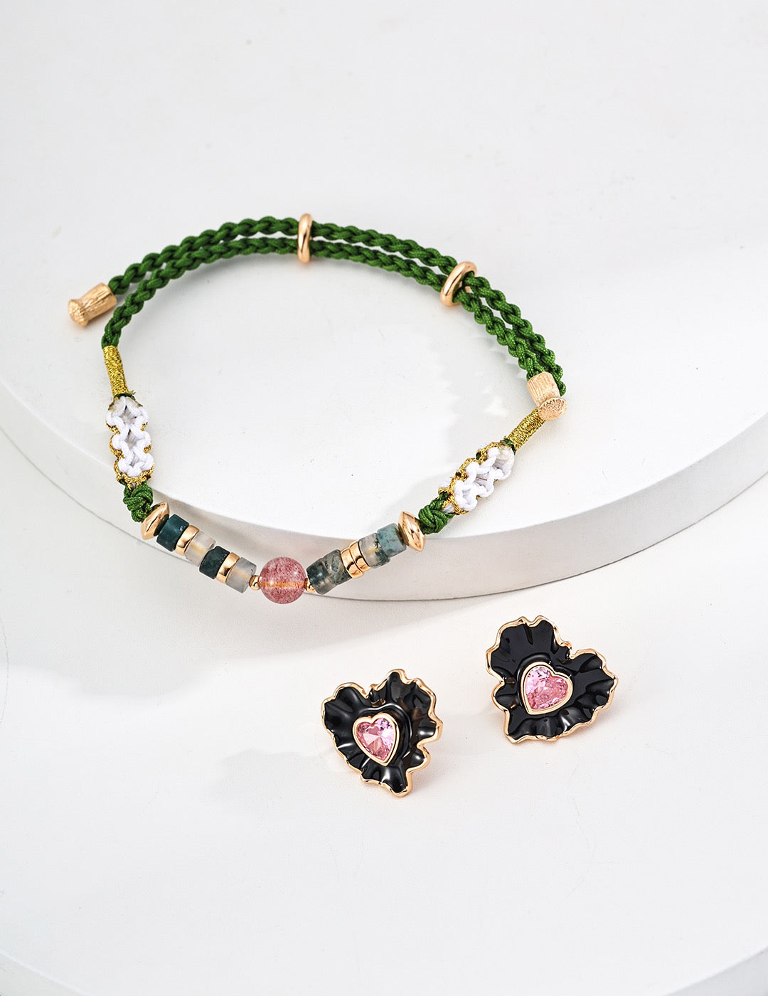 Drip Glaze with Zirocn S925 Silver earrings