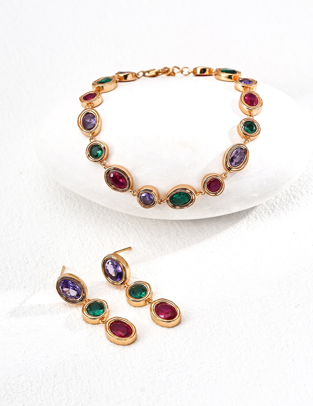 Sterling Silver Multicolor Zircon Bracelet