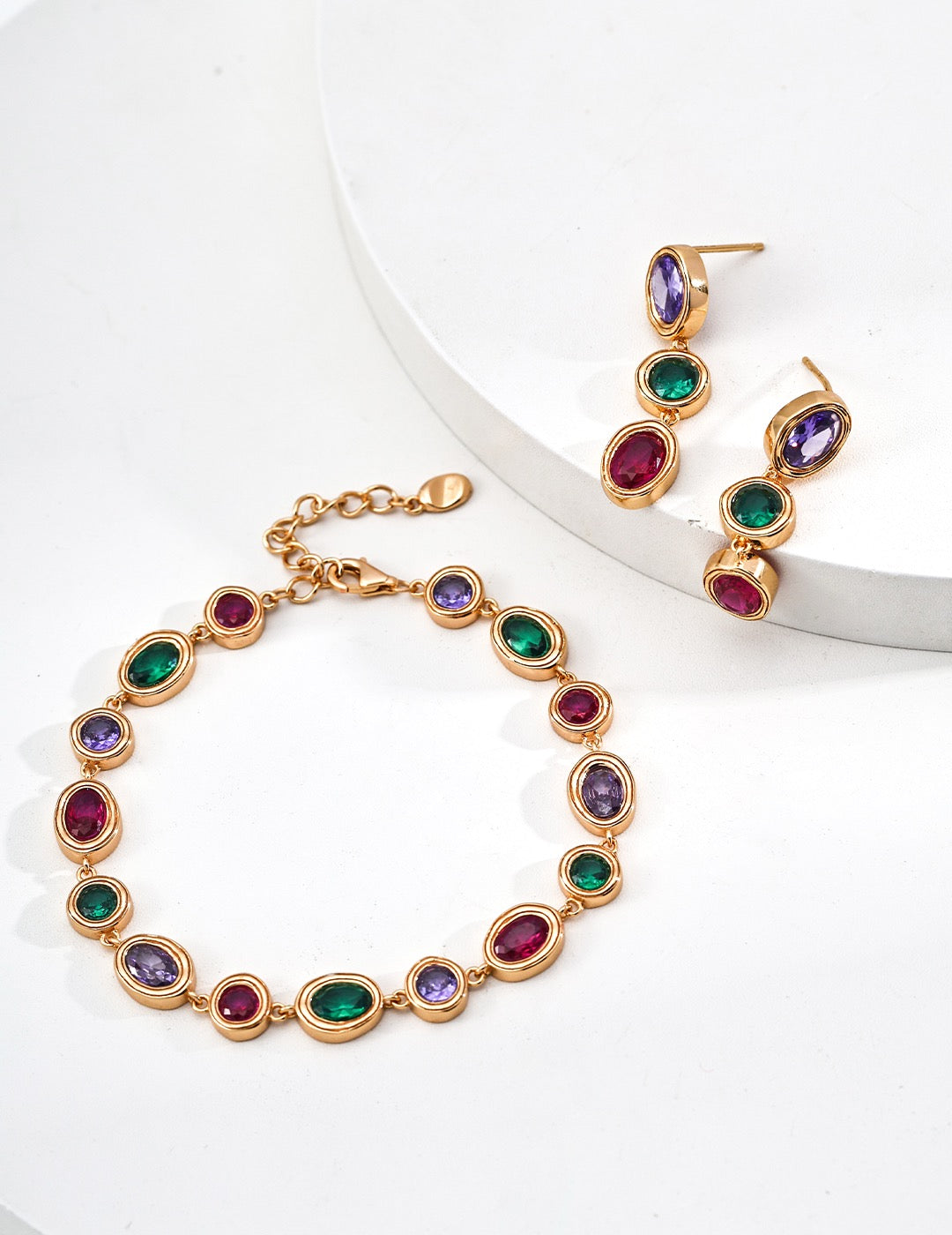 Sterling Silver Multicolor Zircon Bracelet