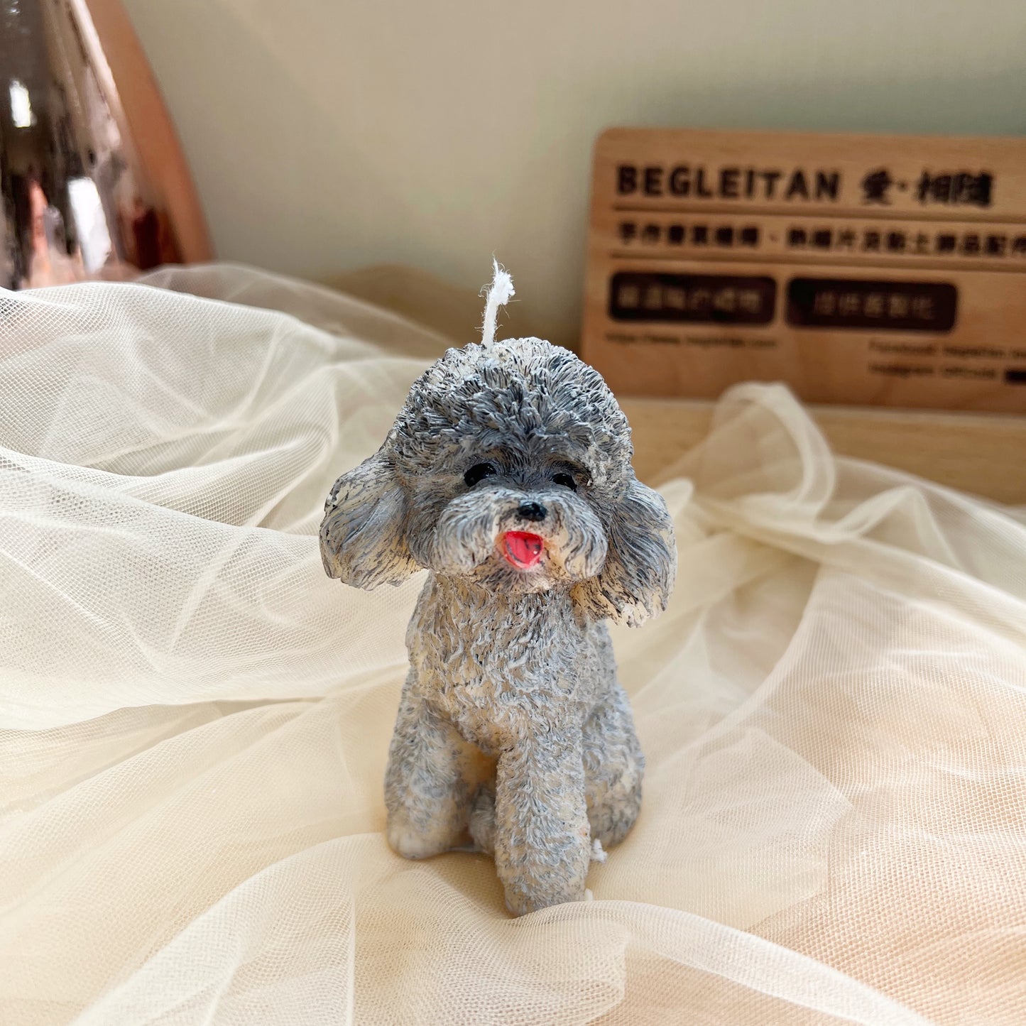 Fluffy Poodle Candle