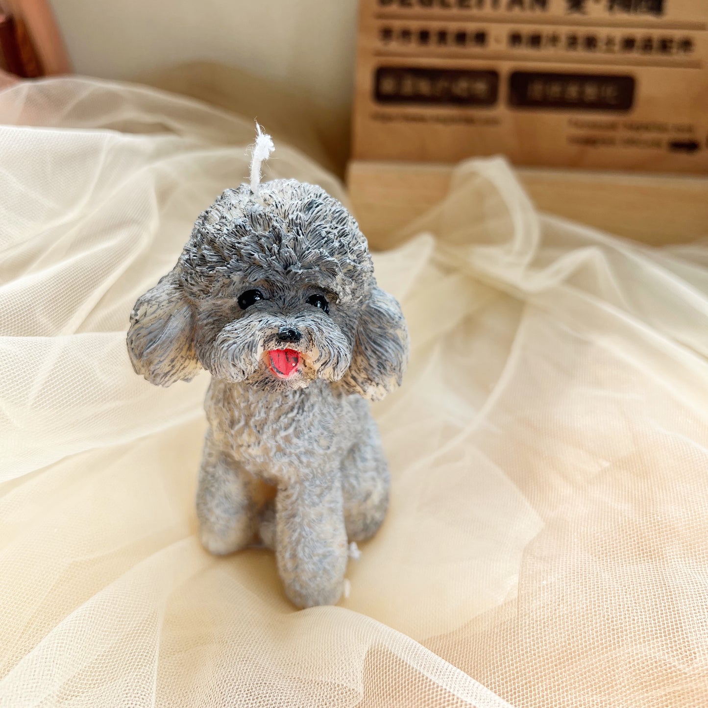Fluffy Poodle Candle