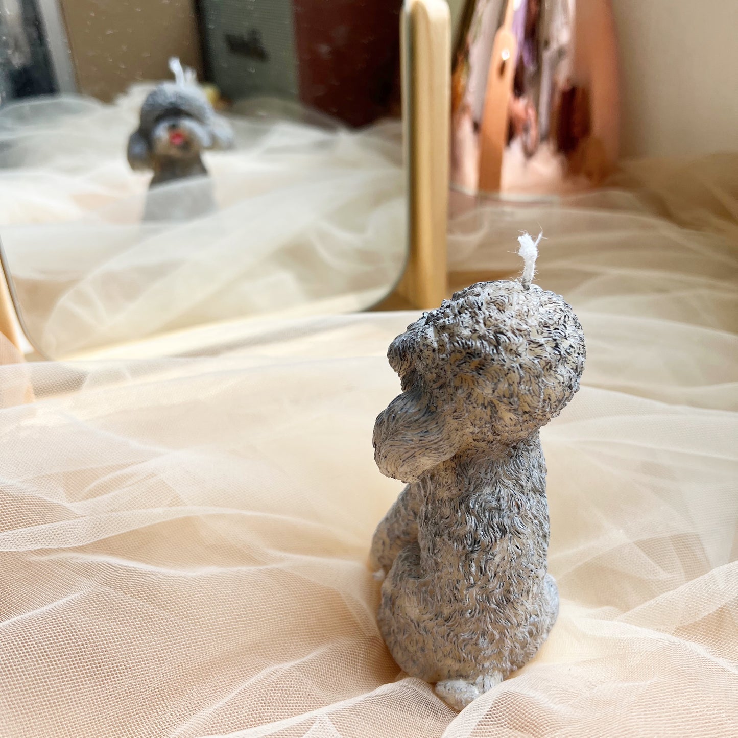 Fluffy Poodle Candle
