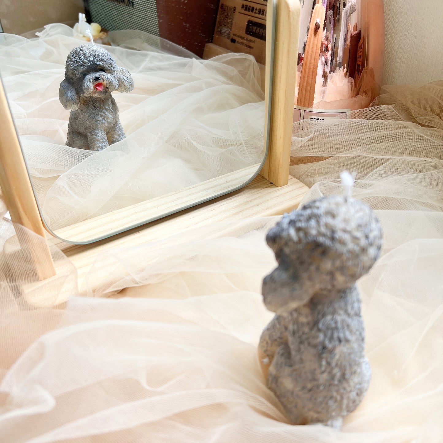 Fluffy Poodle Candle