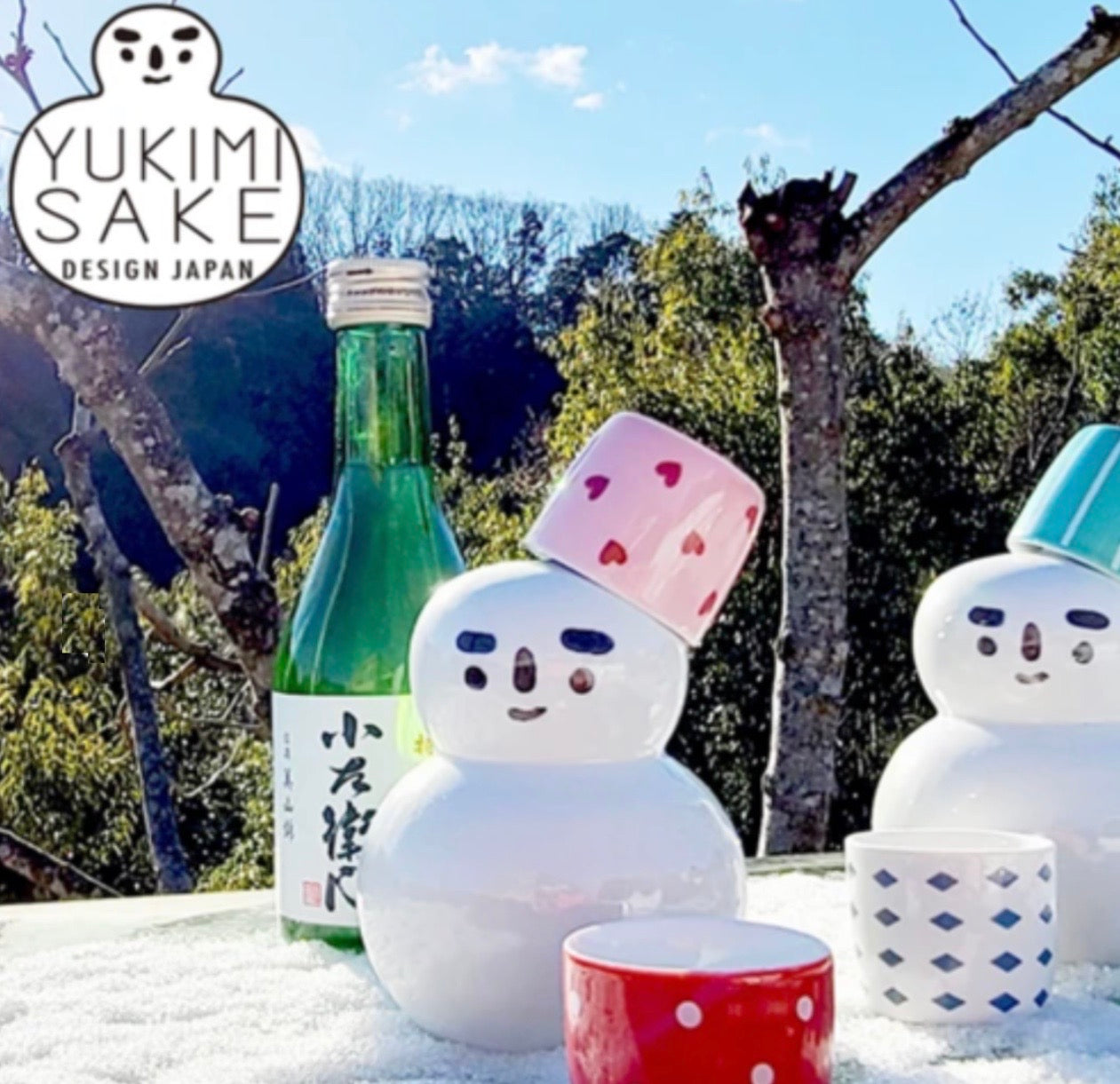 【日本清酒杯套裝】日本製可愛雪人造型陶瓷清酒杯清酒壺套裝