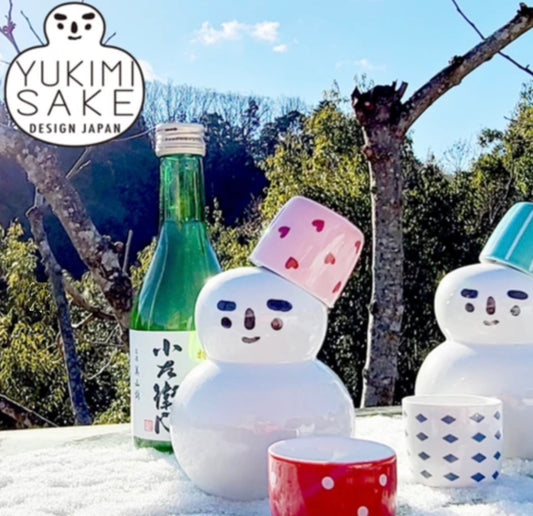 【日本清酒杯套裝】日本製可愛雪人造型陶瓷清酒杯清酒壺套裝