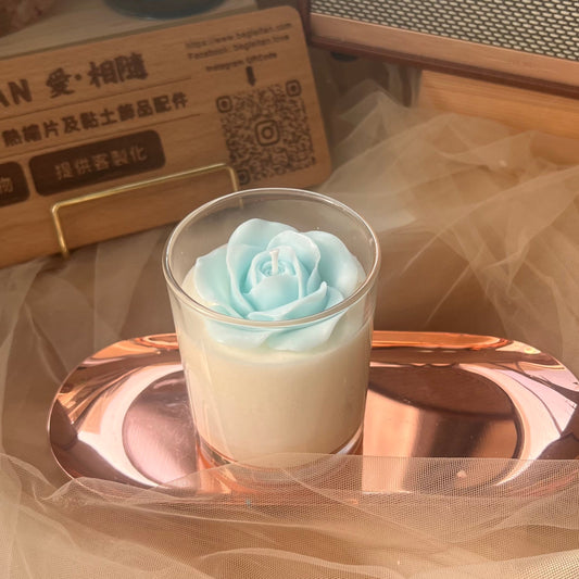 Rose Scented Candle - Blue