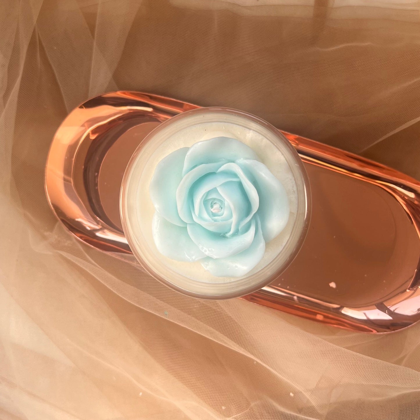 Rose Scented Candle - Blue