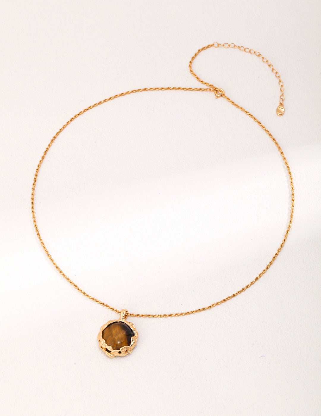 Golden Lava Tiger Eye Pendant Necklace