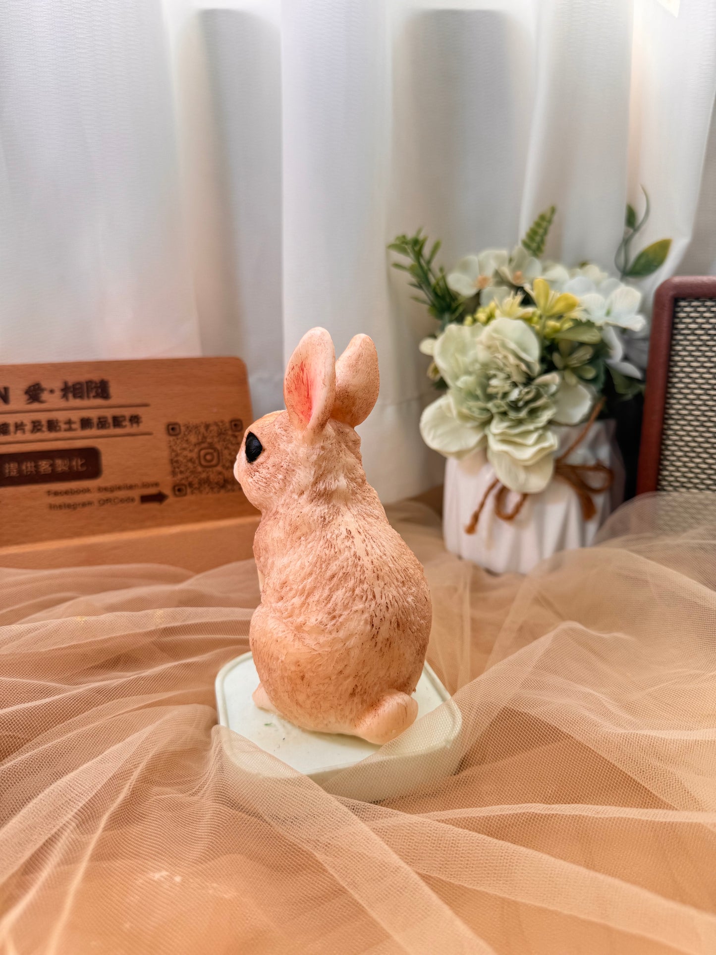 守護小灰兔香氛蠟燭 - 啡色