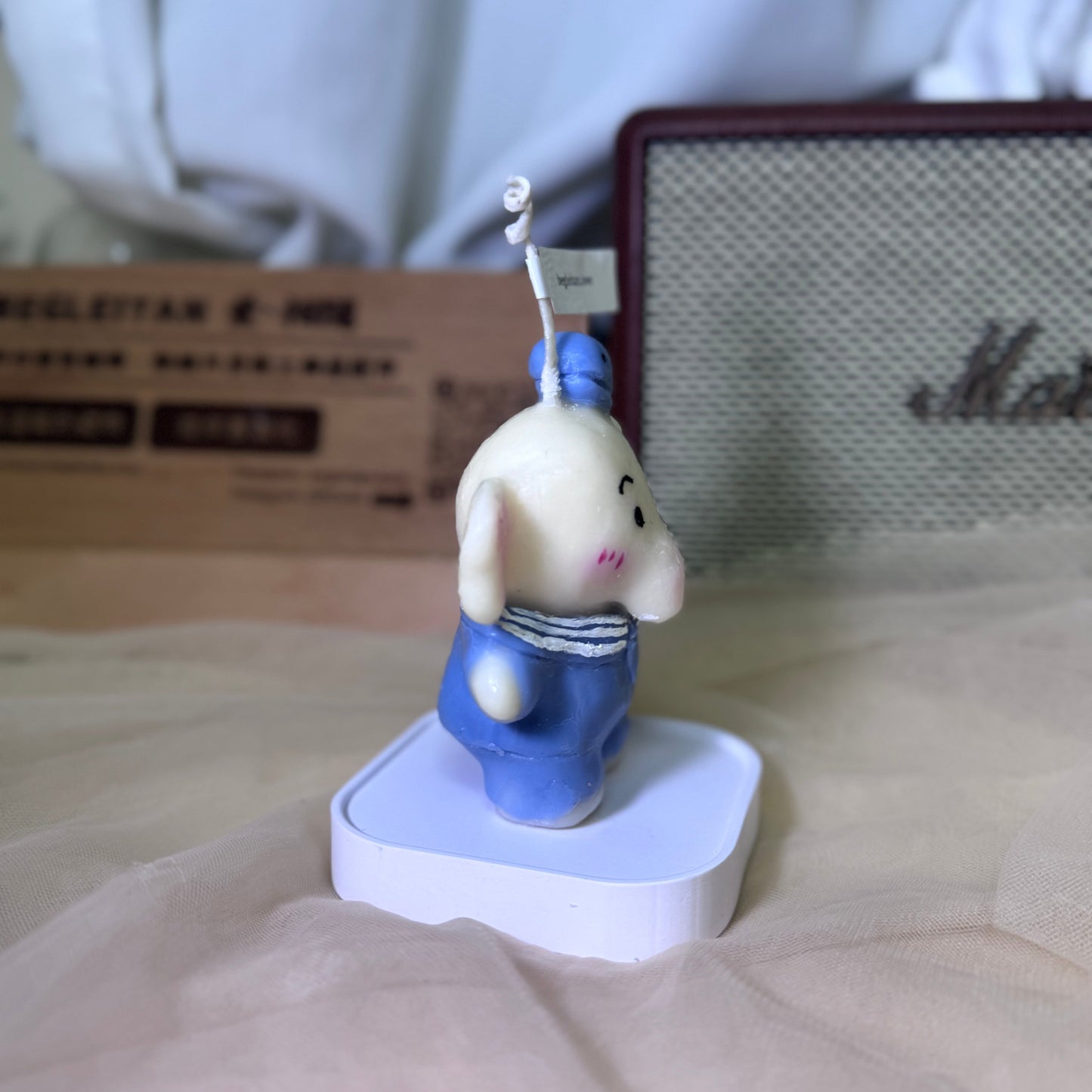 Handmade candles✨ Whimsical Waves: Elephant Sailor Candle