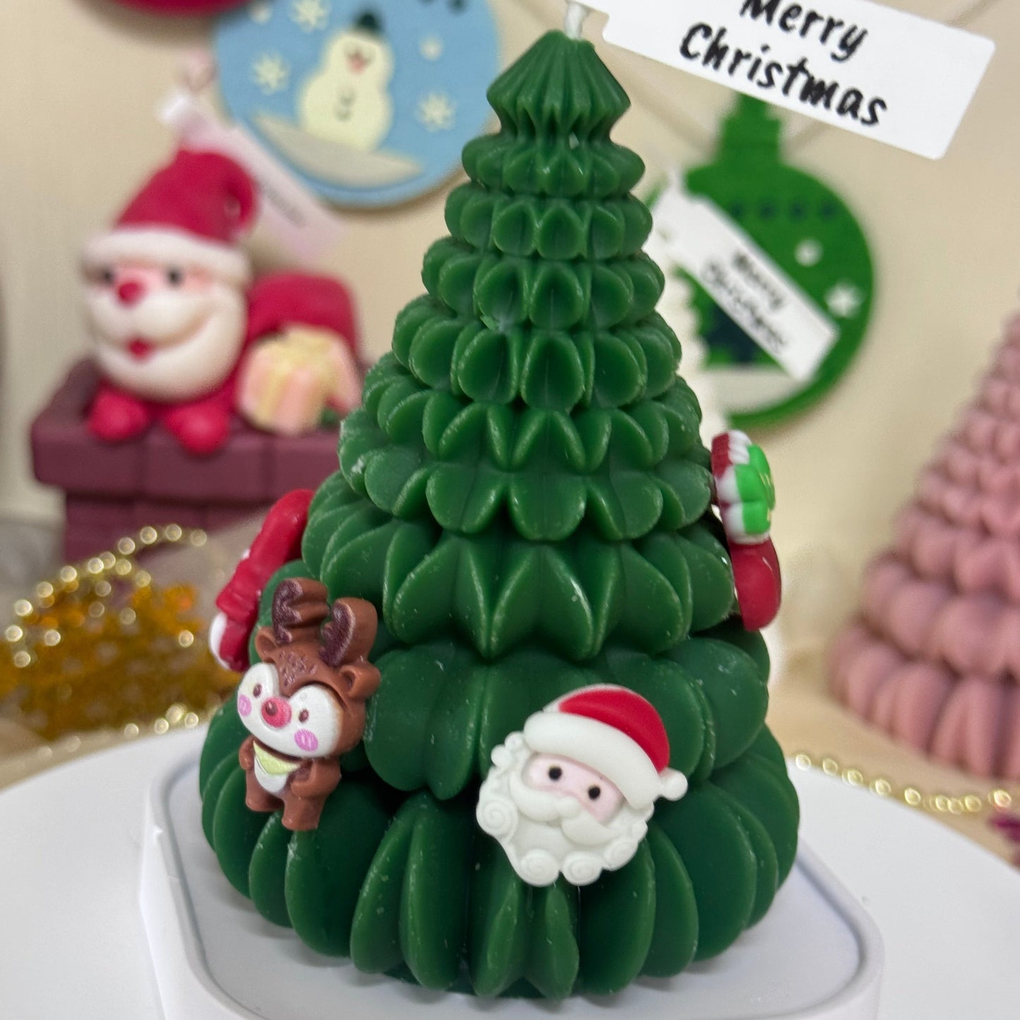 Handmade candles✨ Christmas Tree Scented Candle with Decoration
