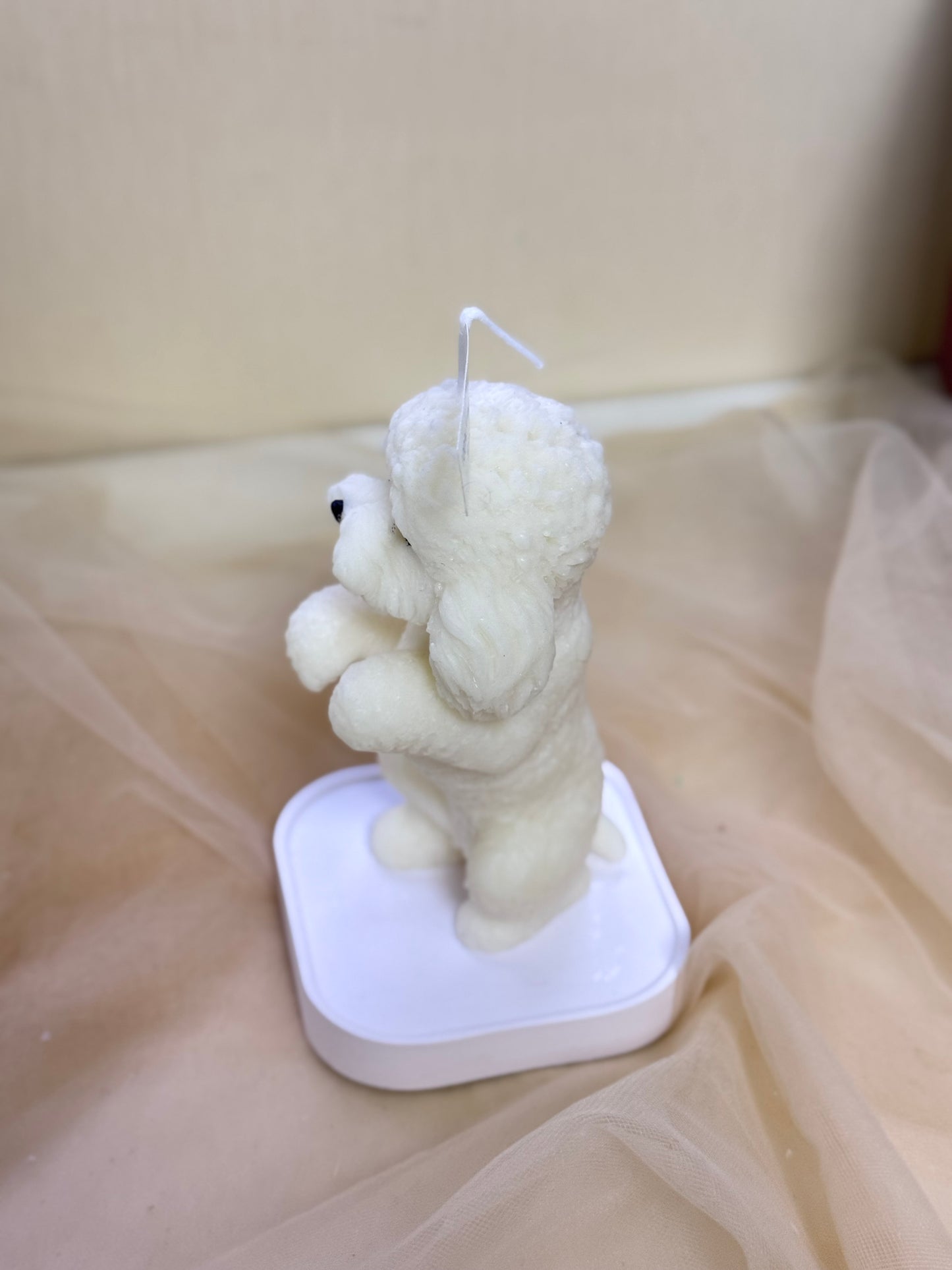 蓬鬆的貴富狗蠟燭