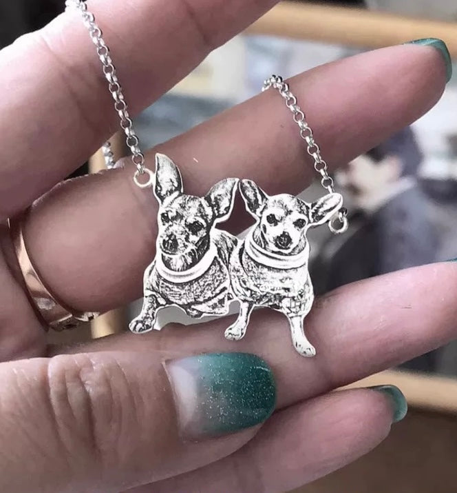 Custom Pet Portrait Necklace